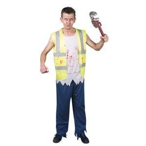 Costume d'ouvrier Zombie - Taille adulte unique - L 39 x H 1.2 x l 30 cm - Multicolore - PTIT CLOWN