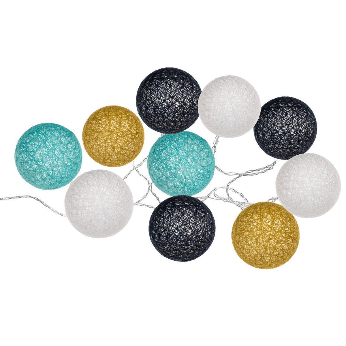 Guirlande led pile 10 boules cosy ø 6