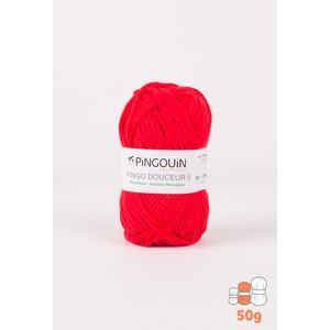 Pelote acrylique Pingo Douceur 6 - 50 m - Rouge - PINGOUIN