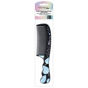 Peigne à manche Fantaisie - L 30.5 x H 0.5 x l 6.5 cm - Noir, Bleu - MISS EUROPE