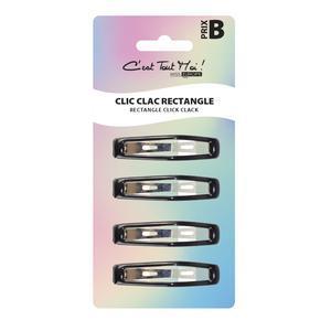 Clic-clacs rectangles - L 1.2 x H 16.5 x l 8 cm - Noir - MISS EUROPE