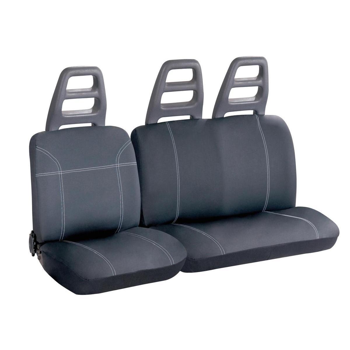 3 Housses de siège auto pour véhicule utilitaire - 14 x 27 x 26 cm - Gris