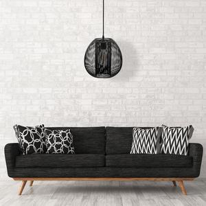 Suspension boule filaire - ø 28.5 x H 28.5 cm - Noir - HOME DECO FACTORY