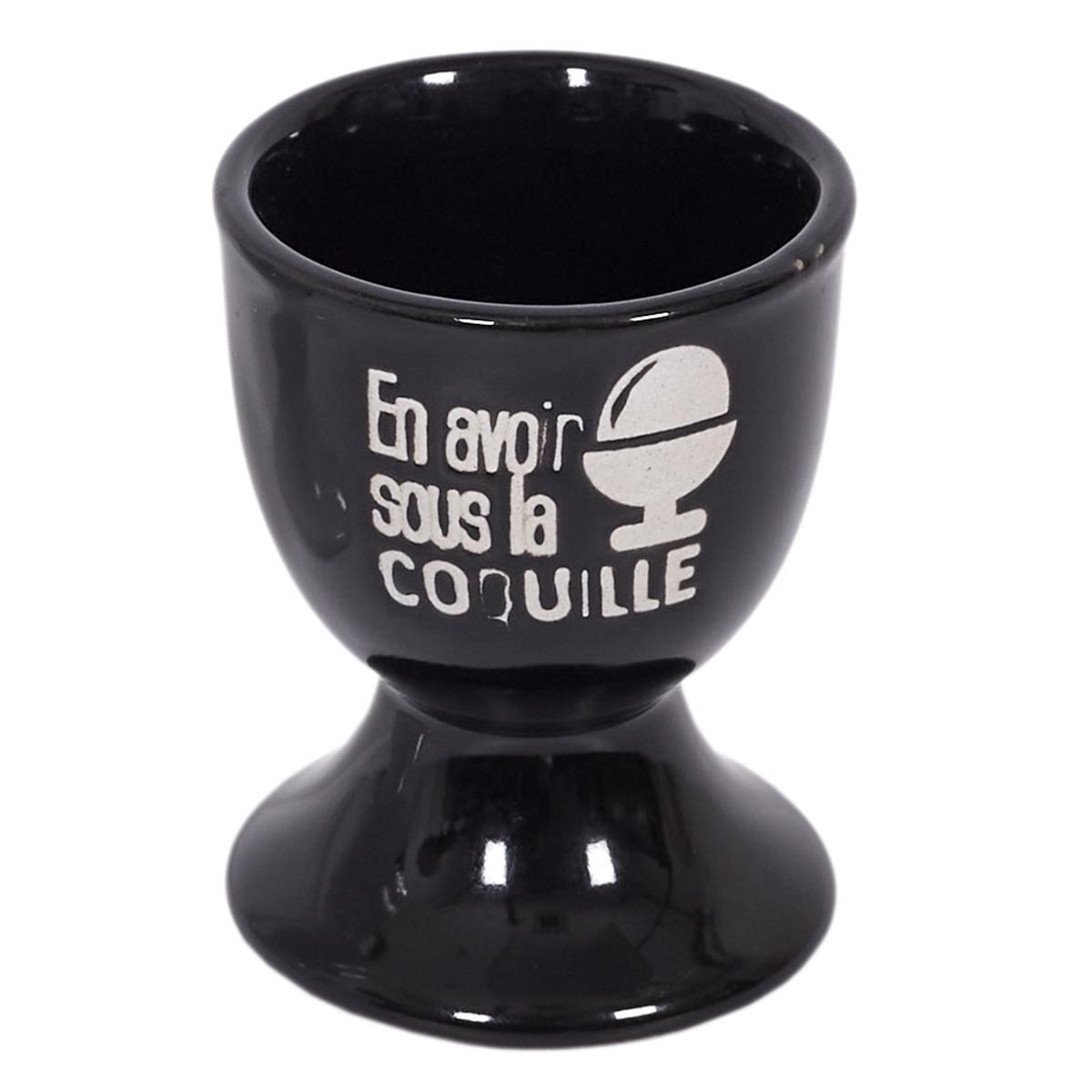 Coquetier en céramique à message - Noir ou blanc