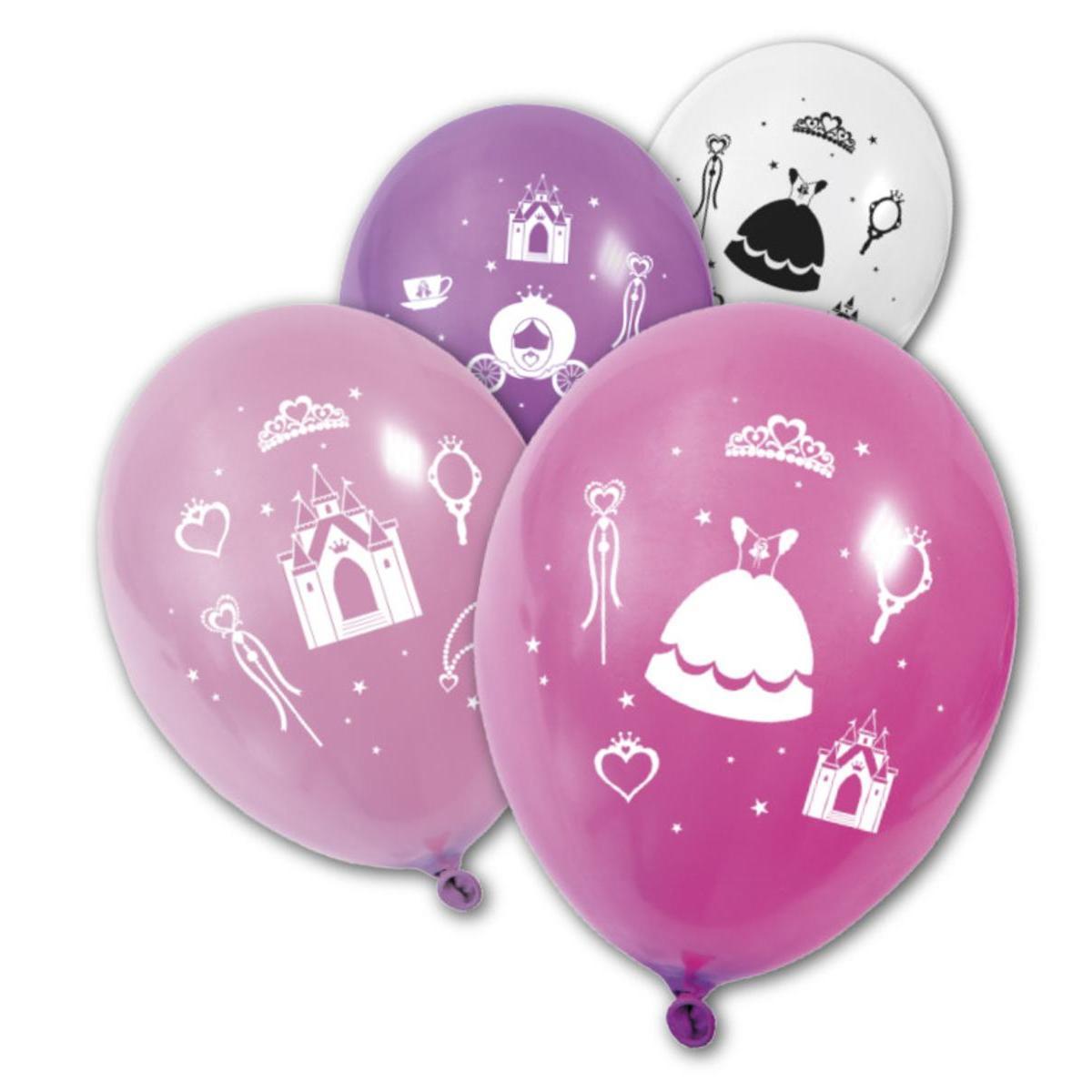 ballon imprime princesse coloris assortis (x 8) 31 x 22 cm