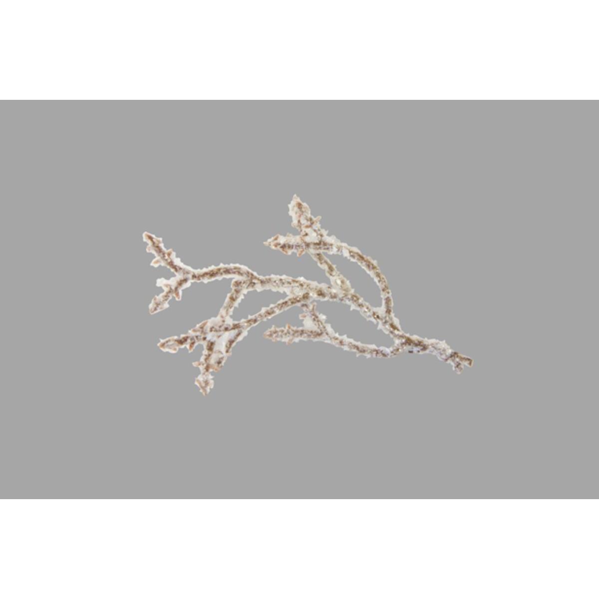 Branche enneigée 9 cm (x 6) - 5 x 9 x 3 cm - Marron