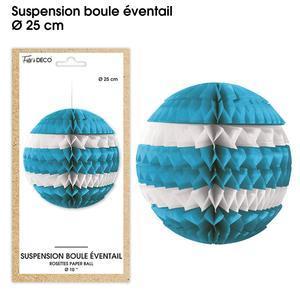 Suspension boule éventail bleu