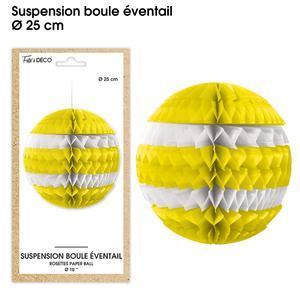 Suspension boule éventail jaune