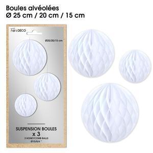 Suspensions x 3 boules blanc