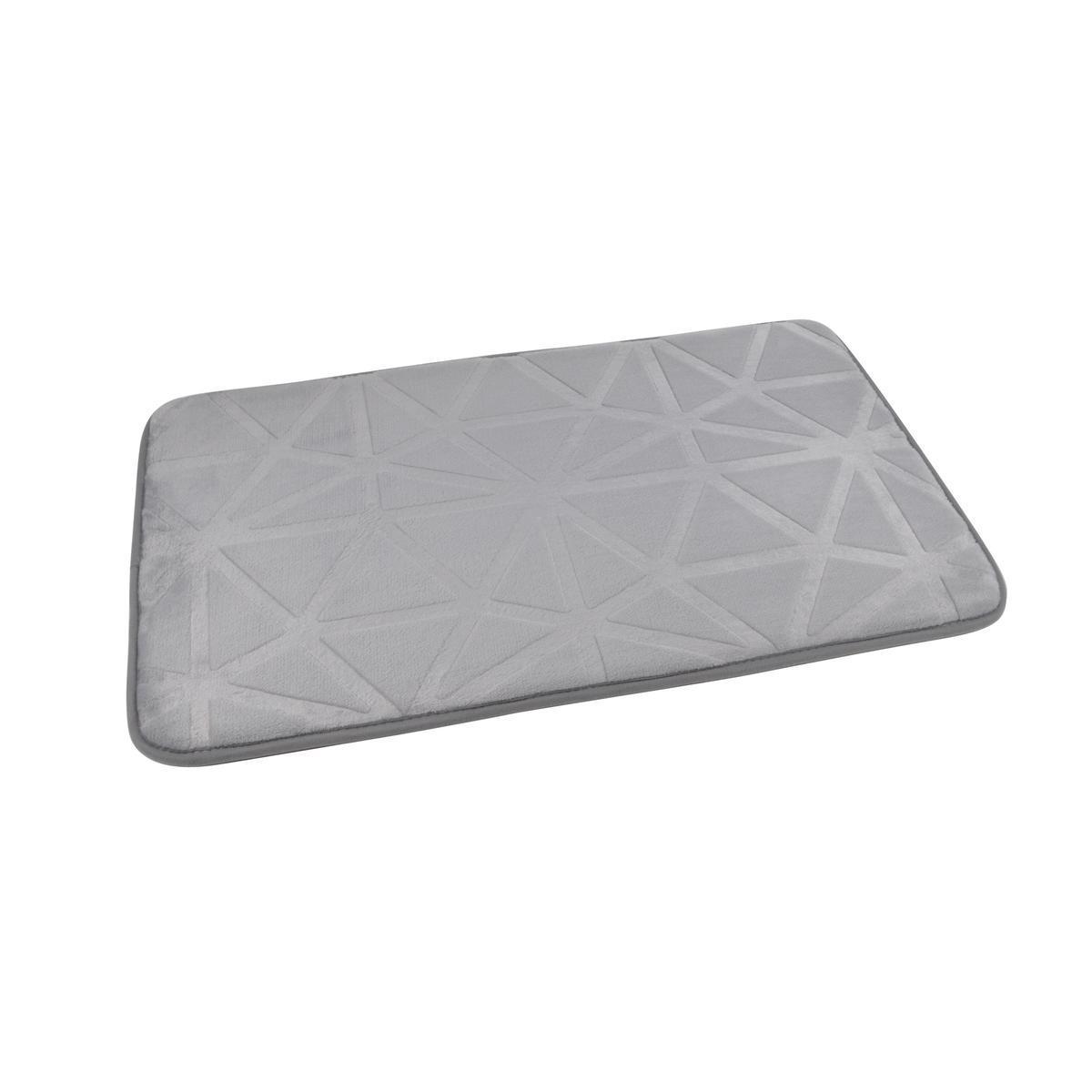 Tapis de bain relief clair - L 45 x l 75 cm - Gris