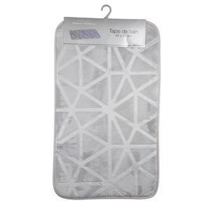 Tapis de bain relief clair - L 45 x l 75 cm - Gris