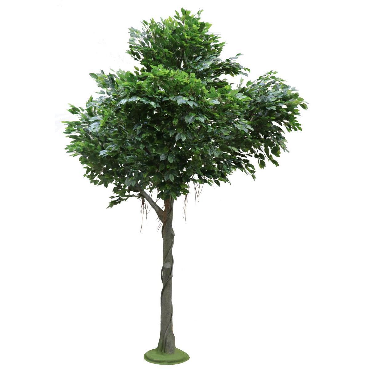 Ficus géant 4 branches effet toucher naturel - H 300 cm - Vert