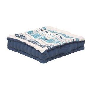 Coussin de sol Ethnic - 40 x 40 x H 10 cm - Bleu