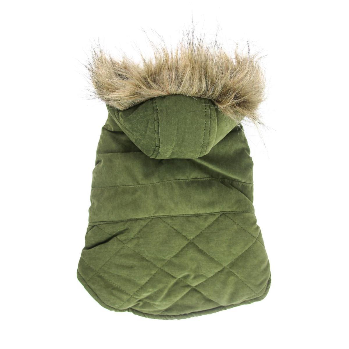 Manteau à capuche pour chien suédine - 25 x 18 cm - Différents modèles - Vert