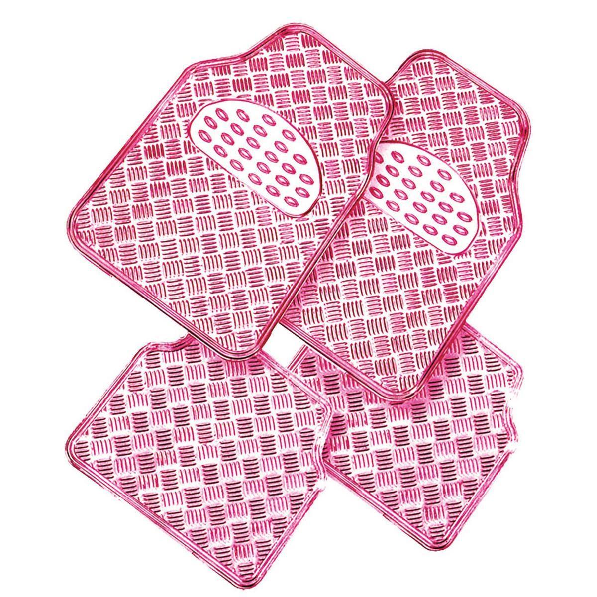 4 tapis effet métal - 71 x 4 x 46 cm - Rose