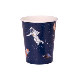 8 gobelets Astronaute - ø 7.5 x 15 cm - Bleu