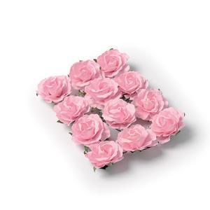 Roses 3.5 cm rose sur tige x 12