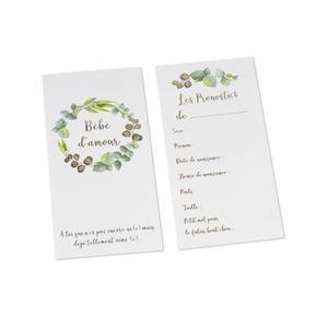 10 cartes de pronostic Bébé d'amour - 11.5 x 0.3 x 24.5 cm - Blanc