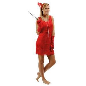 Costume robe Charleston - Taille adulte (S/M) - L 53 x H 1 x l 42 cm - Rouge - PTIT CLOWN