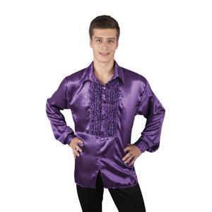 Chemise disco à froufrous pour homme - Taille S/M - L 40 x l 30 cm - Violet - PTIT CLOWN