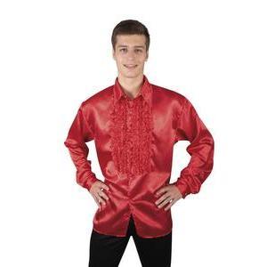 Chemise disco à froufrous pour homme - Taille L/XL - L 40 x l 30 cm - Rouge - PTIT CLOWN