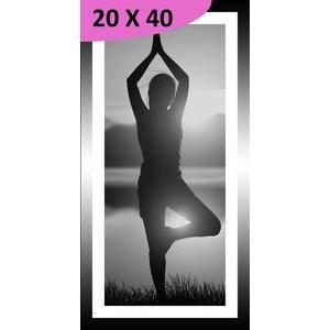 Tableau Yoga - L 40 x l 20 cm - Noir, blanc - VUE SUR IMAGE