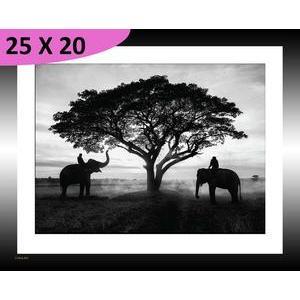 Tableau Paysage d'Asie - L 20 x P 1.5 x l 25 cm - Noir, blanc - VUE SUR IMAGE