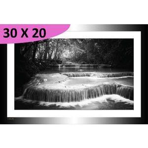 Tableau Cascades en cascade - L 20 x P 1.5 x l 30 cm - Noir, blanc - VUE SUR IMAGE