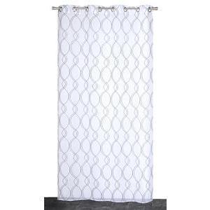 Rideau brodé Lurex - L 240 x l 140 cm - Différents modèles - Blanc