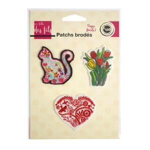 Patch brode fleur x 3