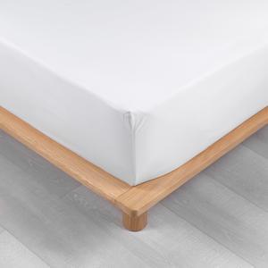 Drap-housse percale 2 personnes - L 190 x l 140 cm - Différents modèles - Blanc