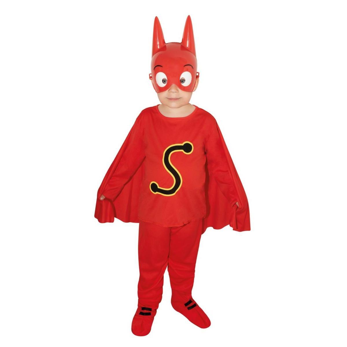 Costume SamSam - Différentes tailles - Taille enfant (3/4 ans) - L 39 x H 9 x l 29.5 cm - Rouge - PTIT CLOWN