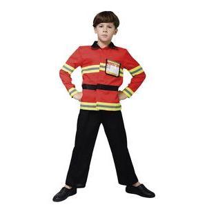 Costume de pompier - Taille enfant (S) - L 46.5 x H 2 x l 30 cm - Rouge - PTIT CLOWN