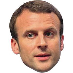 Masque carton Emmanuel Macron - Taille adulte unique - L 30 x l 25 cm - Multicolore - PTIT CLOWN