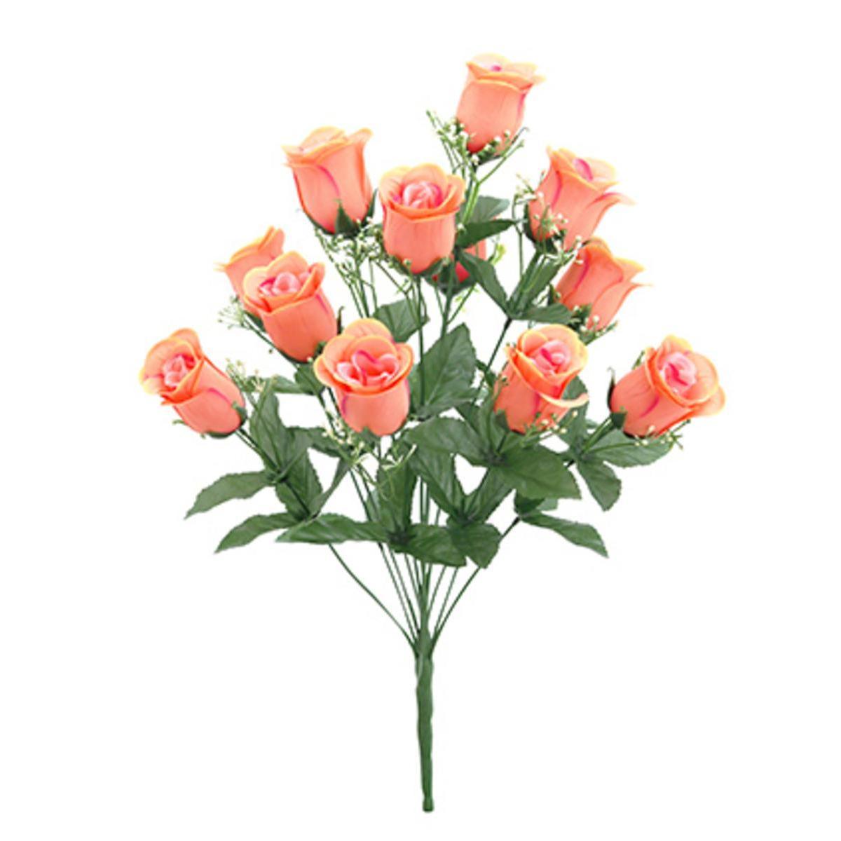 Bouquet de 12 roses et gypso - H 53 cm