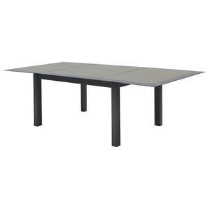 Table Allure - 160/254 x 115 x H 77 cm - Marron muscade, gris mastic - HESPERIDE