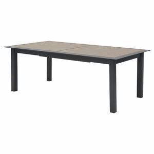 Table Allure - 216/316 x 115 x H 77 cm - Marron muscade, gris mastic - HESPERIDE