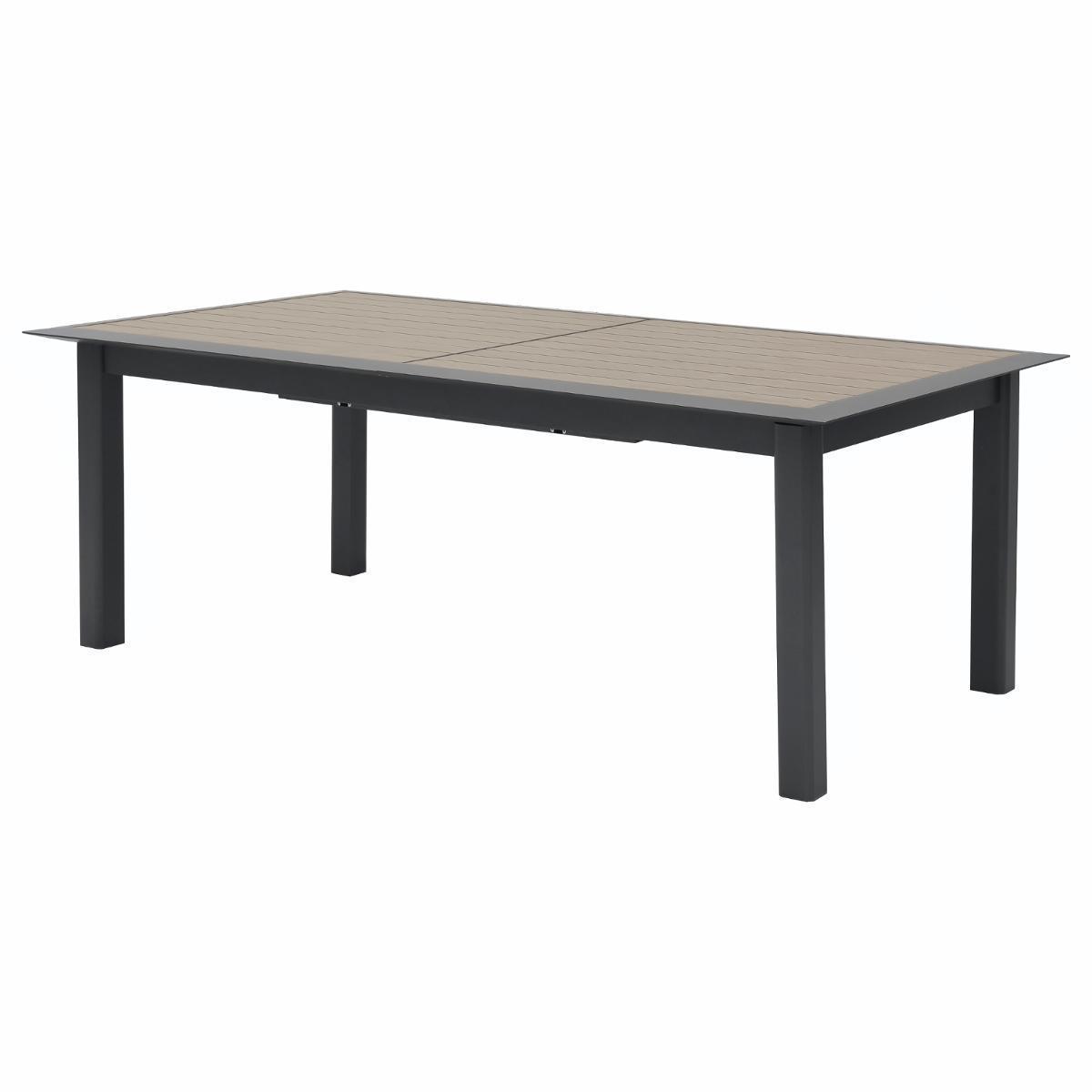 Table Allure - 216/316 x 115 x H 77 cm - Marron muscade, gris graphite - HESPERIDE