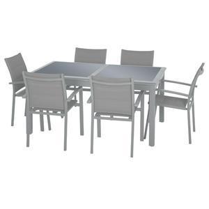 Table extensible Azua - 160/240 x 100 x H 75 cm - Gris silver - HESPERIDE