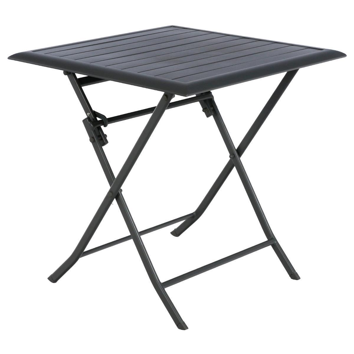 Table pliante Azua - 71 x H 71 x 71 cm - Différents modèles - Gris graphite - HESPERIDE