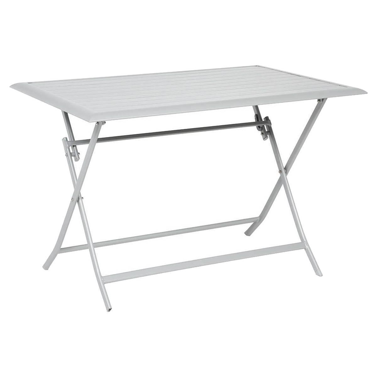 Table Azua pliante - 150 x 80 x H 71 cm - Gris silver - HESPERIDE