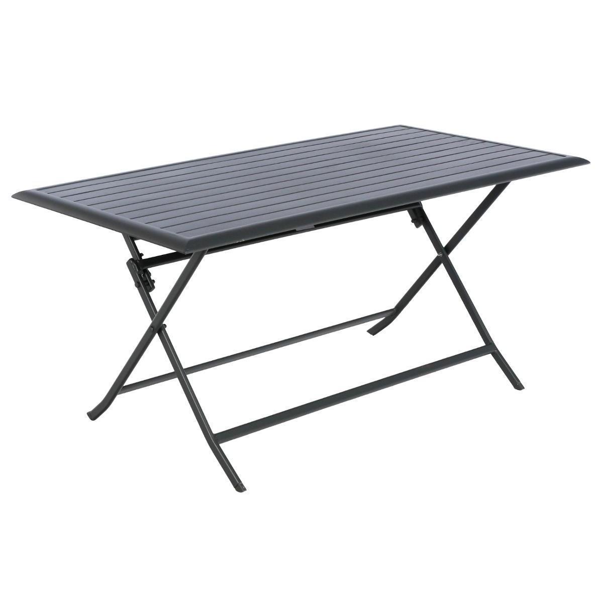 Table pliante Azua - 150 x H 71 x 80 cm - Différents modèles - Gris - HESPERIDE