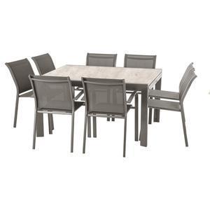 Table Évasion - 140/280 x 109 x H 75 cm - Gris, beige - HESPERIDE