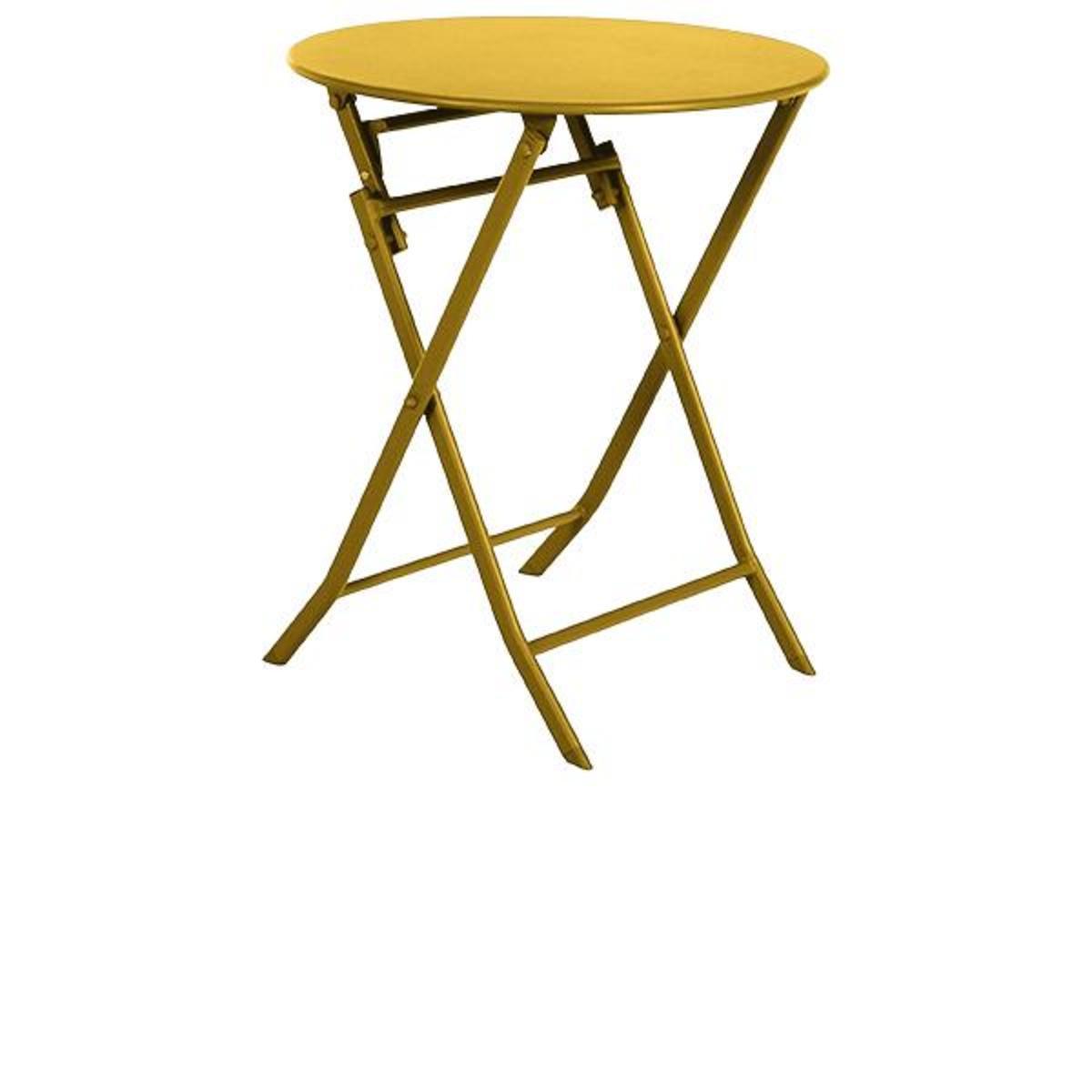 Table Greensboro ronde - ø 60 x H 71 cm - Jaune moutarde - HESPERIDE