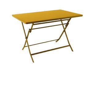 Table Greensboro rectangulaire - 110 x 70 x H 71 cm - Jaune moutarde - HESPERIDE