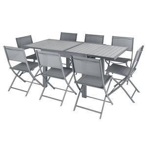 Table Piazza extensible - 90/180 x 90 x H 75 cm - Gris - HESPERIDE