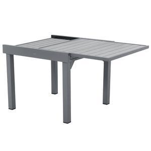 Table Piazza extensible - 90/180 x 90 x H 75 cm - Gris - HESPERIDE