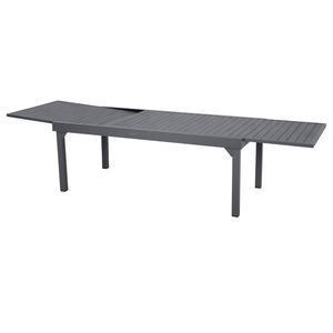 Table Piazza extensible - 200/320 x 100 x H 75 cm - Gris quartz - HESPERIDE