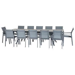 Table extensible Pulpy - 232/299 x 100 x H 76.5 cm - Gris - HESPERIDE
