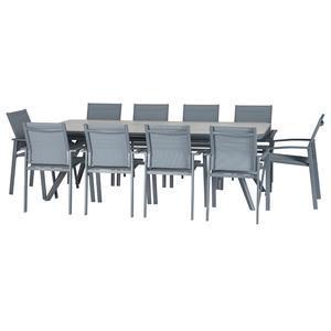 Table extensible Pulpy - 232/299 x 100 x H 76.5 cm - Gris - HESPERIDE